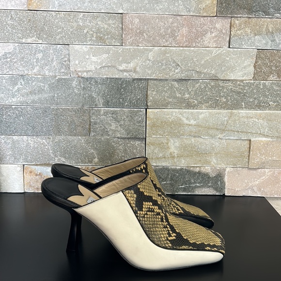 JIMMY CHOO Marcel 85mm Snake-effect Leather Mules - Picture 9 of 17